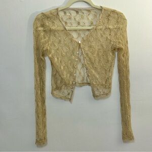 Vintage sheer longsleeve cropped cardigan